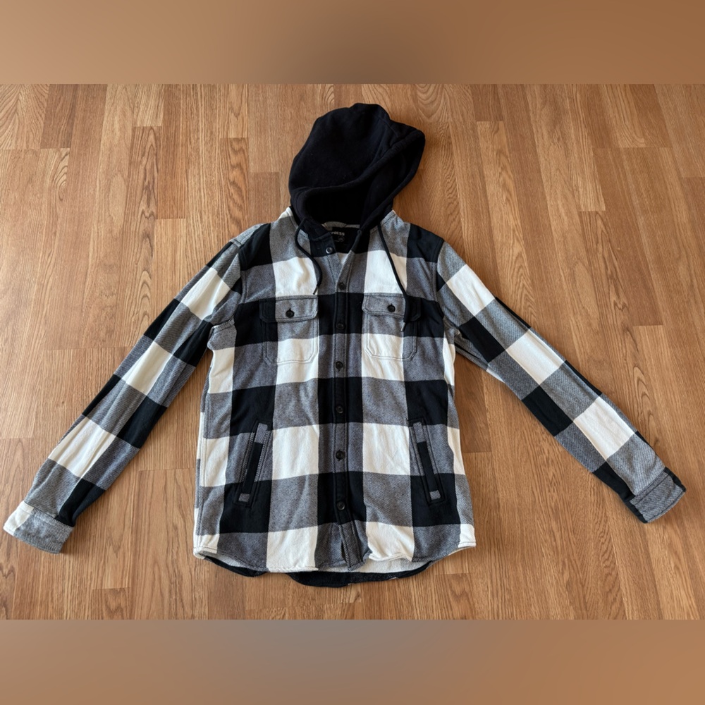 Expres Plaid Hooded Shirt